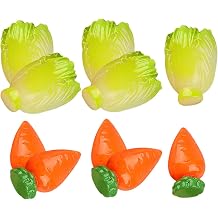 Lifelike Fake Vegetable Models Carrot and Chinese Cabbage Set, 10pcs Artificial Vegetable Display Props for Home Kitchen Decoration and Showcase