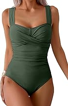 Yutdeng Swimsuit Women Tummy Reducer Swimsuit One Piece Swimsuit Push Up Padded Flat Belly Wide Straps Crossover Swimming Swimwear Women Plus Size Swimwear