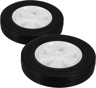 2pcs 8-inch Solid Rubber Mower Replacement Wheels with Tread Pattern for Lawn Mower and Outdoor Garden Equipment, Quiet Sturdy Mute Wheels for Grass Trimmer and Folding Cart Use