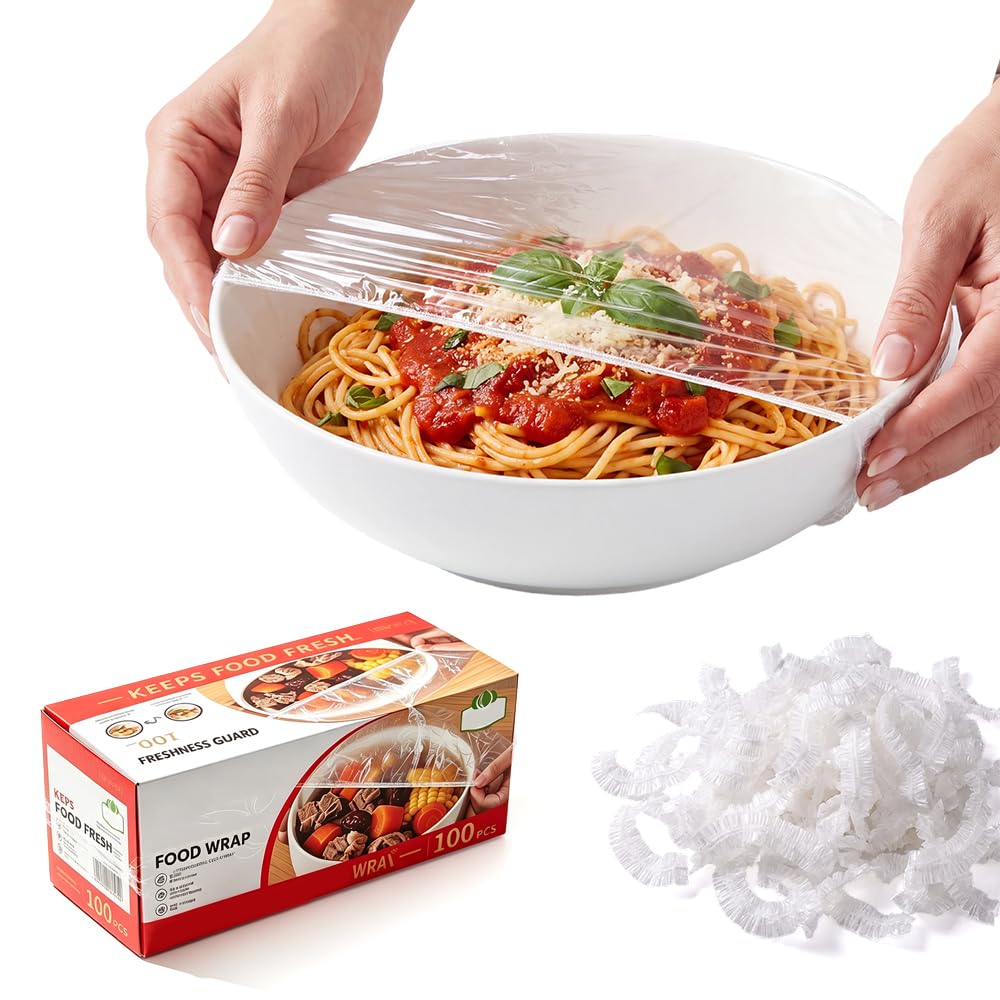 2026 New Disposable Stretch Food Cover Elastic Bowl Covers (White*100)