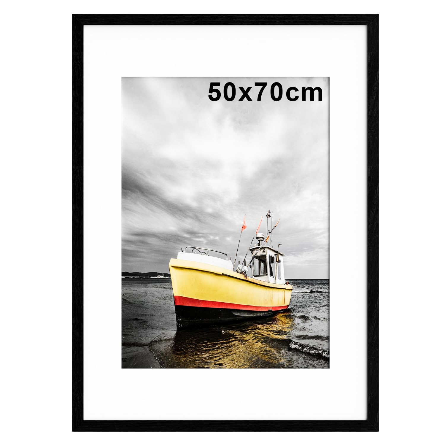 Cadre photo 50 x 70 cm noir pour decoration salon et galerie murale moderne