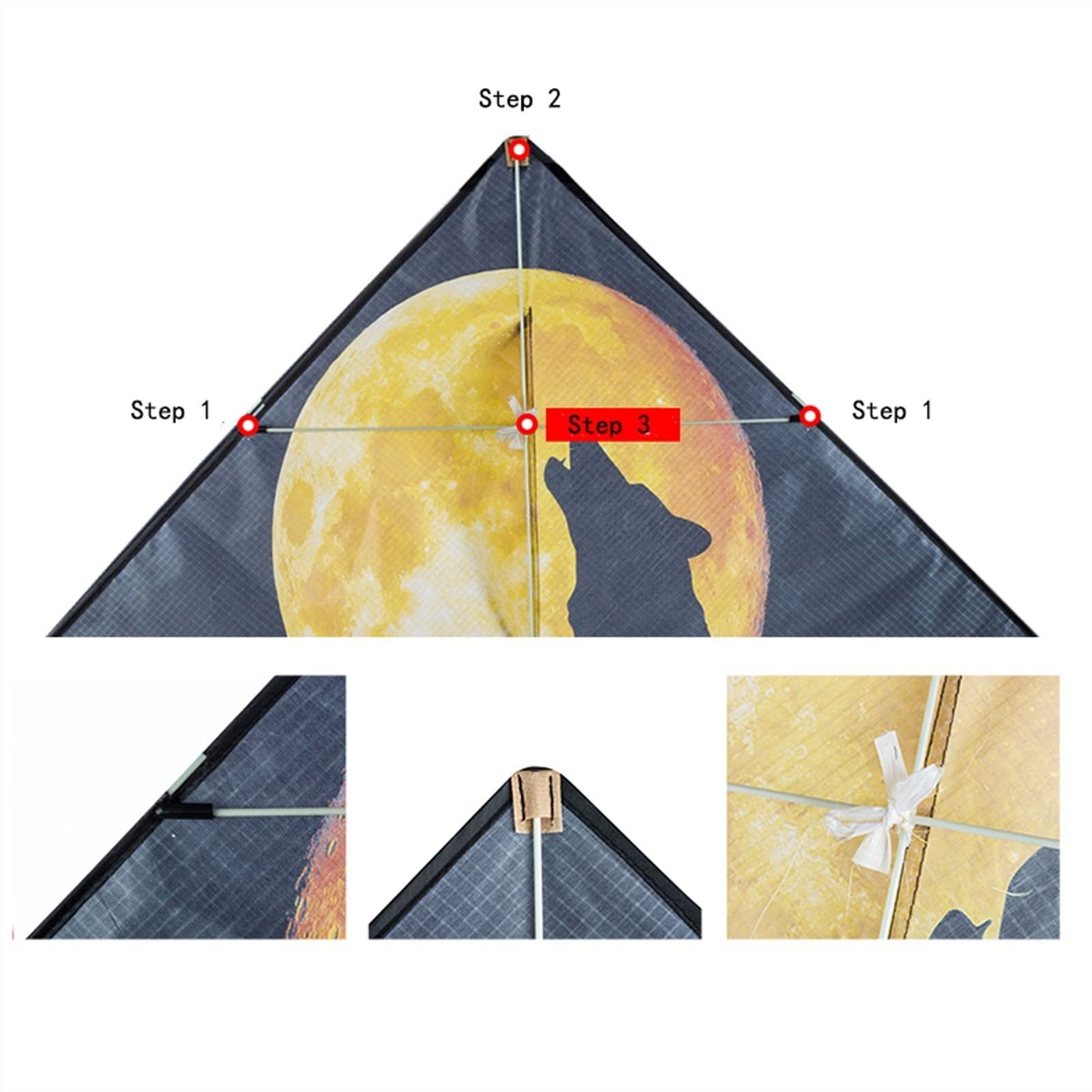 BOFUNX Cometa DIY Para Niños – Set De 3 Cometas De Poliéster De 60x70 Cm Con Hilo De 50 M Y 12 Bolígrafos De Colores – Ideal Para Juegos Al Aire Libre
