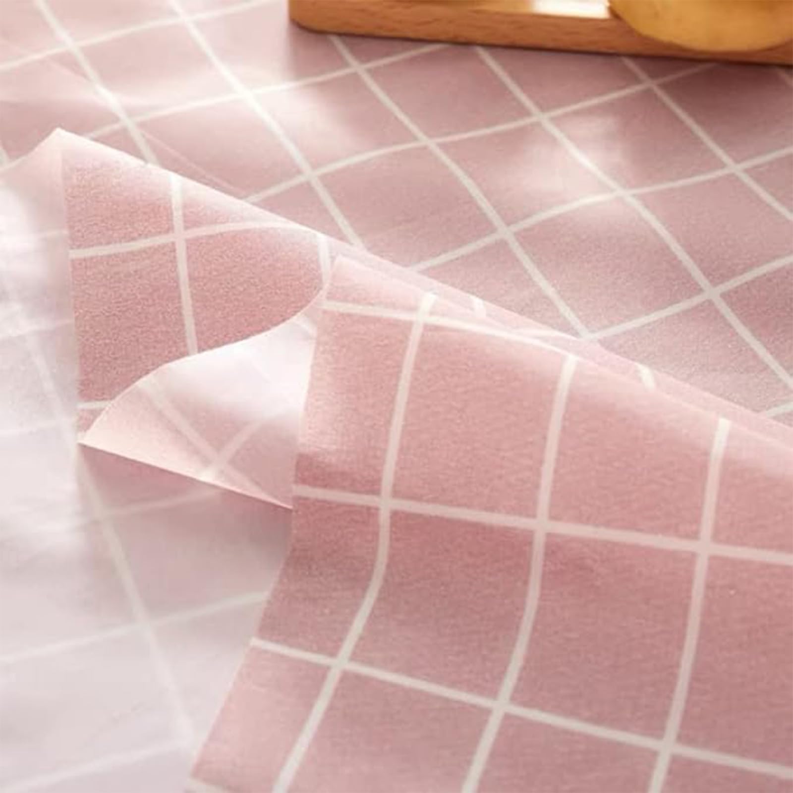 ZSYIULIA 2pcs 137 * 180cm Blue Checkered PVC Table Cloth Wipeable Tablecloths Rectangular,Plaid Tablecloth Plastic Clean Tablecloth Waterproof - Image 3