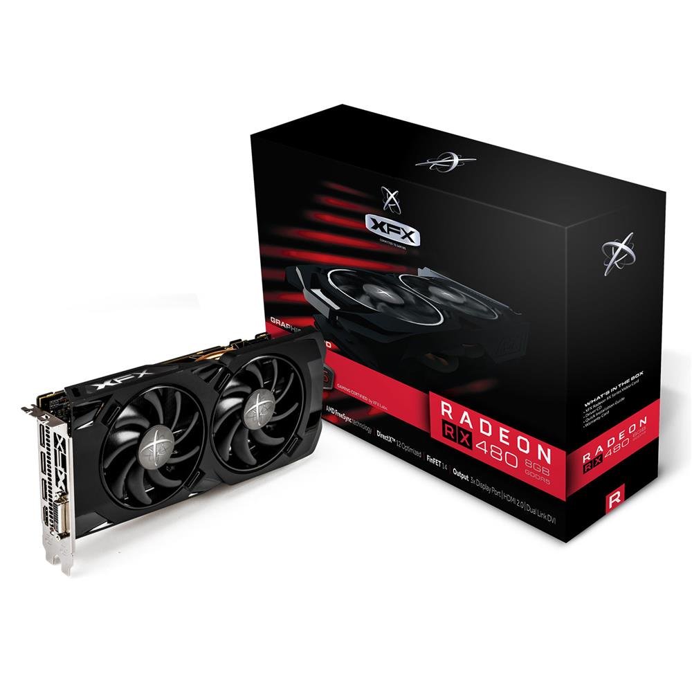 XFX Radeon RX 480 Core Edition Grafikkarte, 8 GB GDDR5, Schwarz