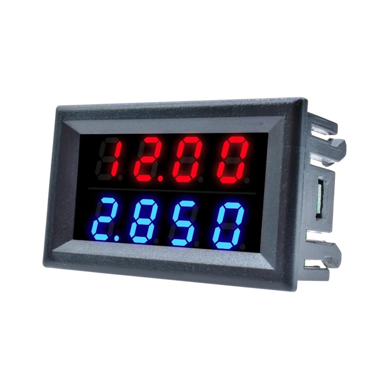 10 Stück 0,28 Zoll LED Digital Amperemeter 3/4 Bit 5 Drähte DC 100 V/200 V 10 A Spannungsmessgerät Spannungsprüfer Tester Blau Rot Dual Display (4bit rot blau, 200 V 10 A)