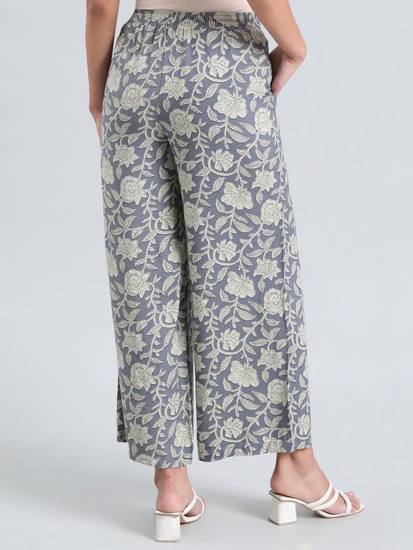 Image of GO COLORS Soft Viscose Printed Palazzo Full Length for Women| Breathable, Mid Rise
