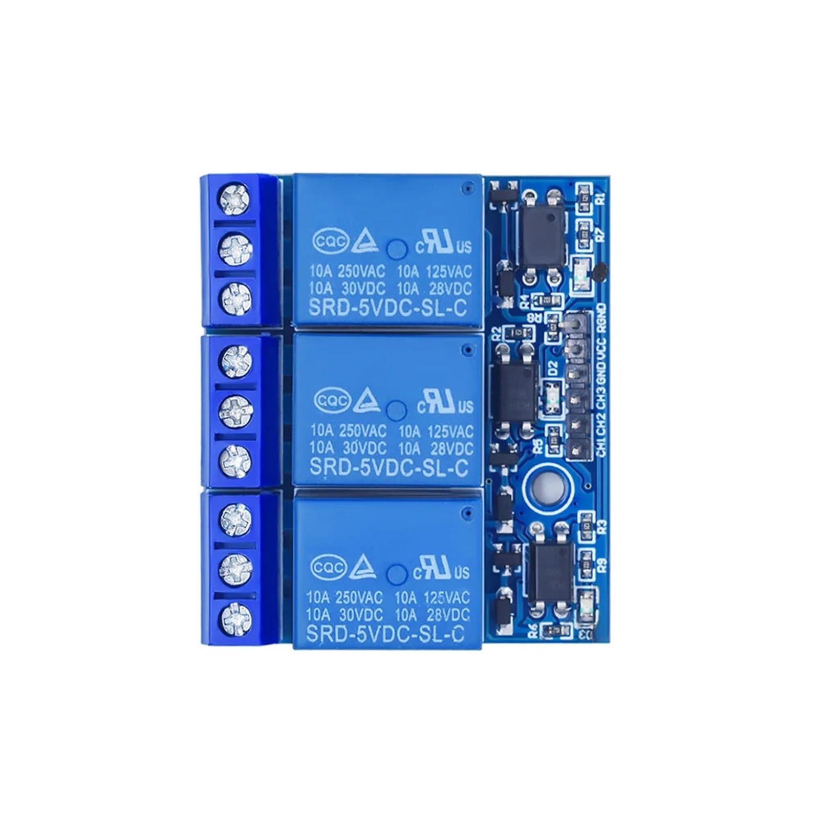 5V/12V 3 Way Relay Module with Optocoupler Isolation High Level Trigger Relay Board for MCU Motor Led(5V)