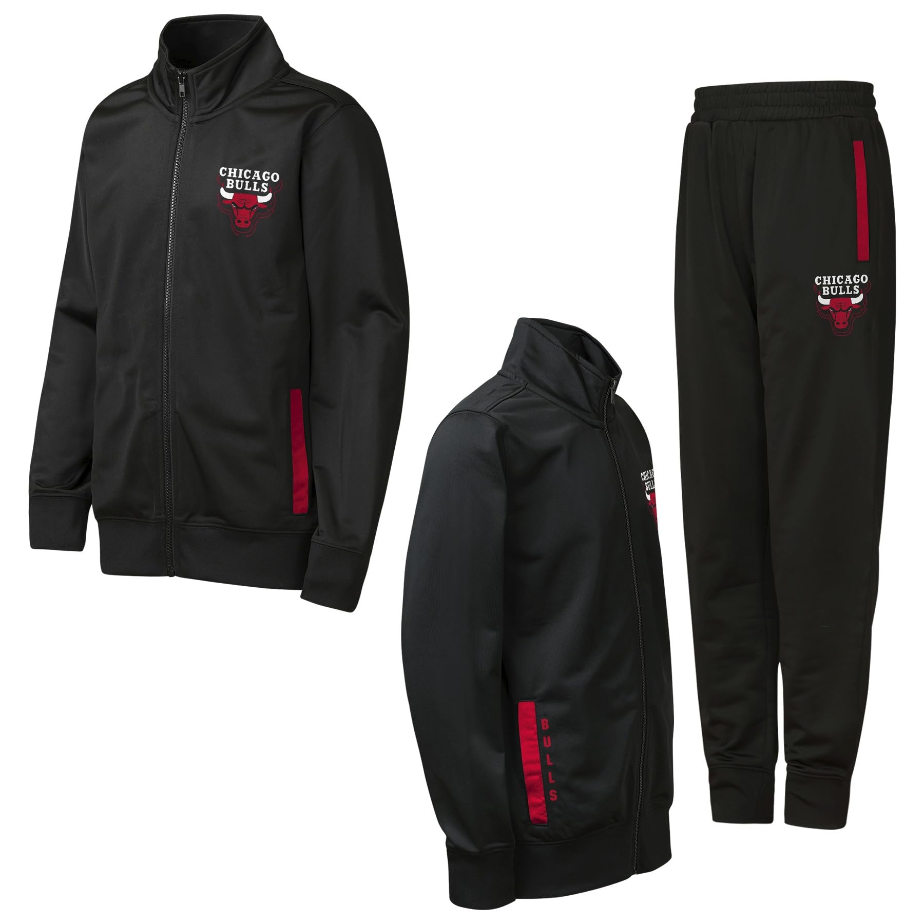 NBA Boys Youth Poly Track Set, Black, 7-8 Years EU