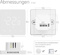 BEOK CONTROLS Digitális Termosztát Gázkazánhoz WiFi Okos Szobatermosztát Padlófűtéshez Alexa Google Home Kompatibilis Fehér 4