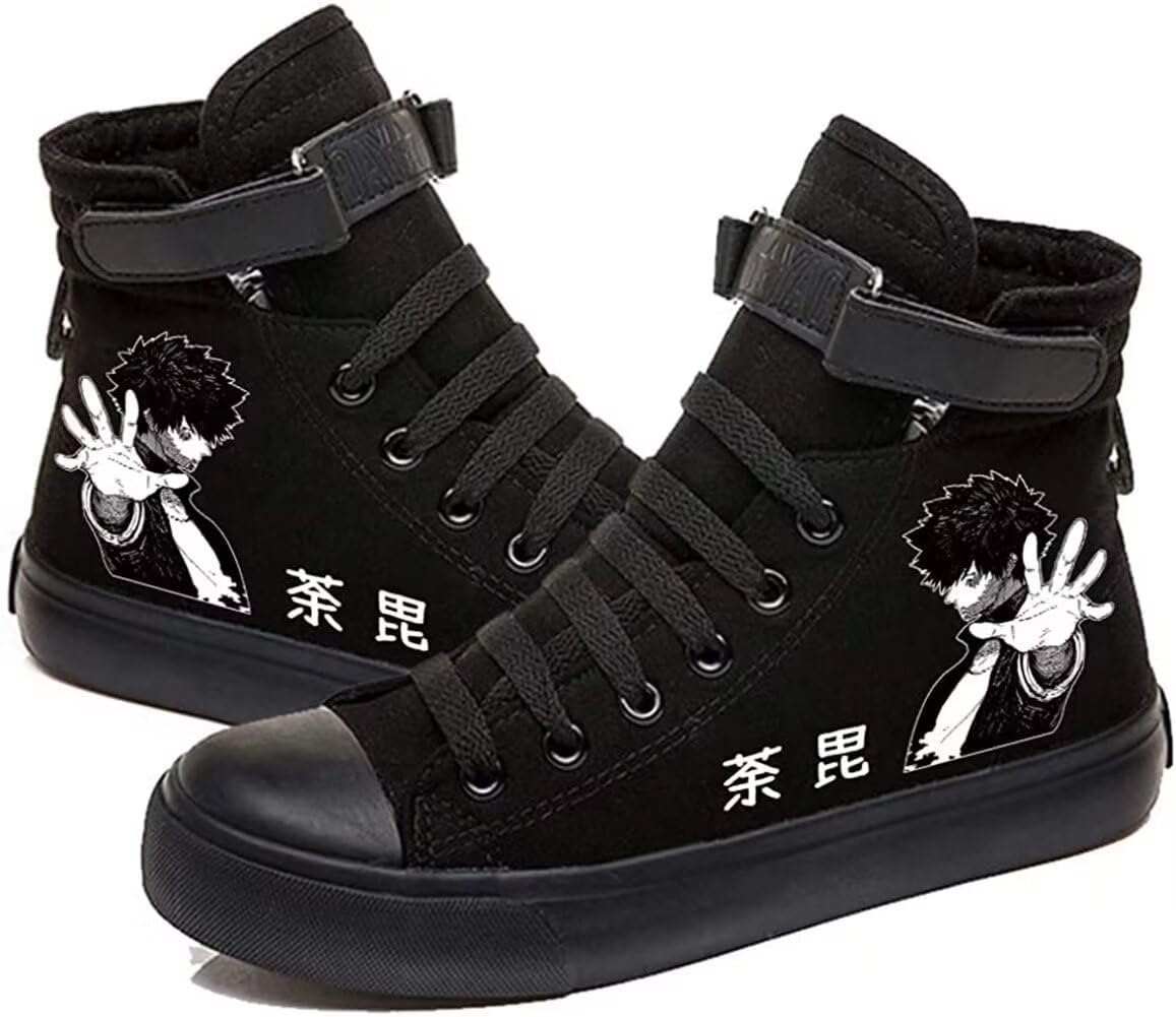 Anime MHA Shoes Unisex Canvas Sneakers High Top Lace ups Bakugou Katsuki Todoroki Shoto Hawks Dabi Shoes