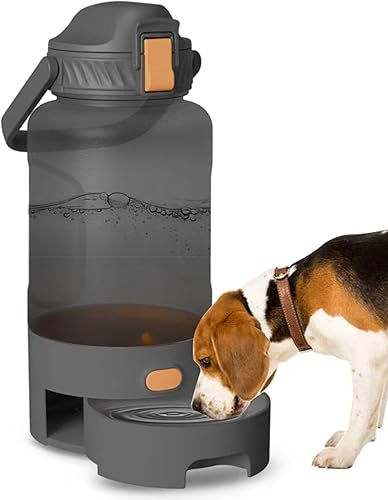 Botella de agua portátil para perros de 52 onzas  Cuenco de agua portátil para perros  Artículos esenciales de viaje para camping, caminar,
