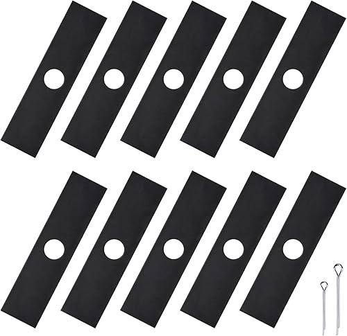 iGreely Paquete de 10 cuchillas de bordeadora de 1 pulgada con orificio central de 8 x 2 pulgadas, compatibles con Ego, Stihl, Echo, Kobalt, Ryobi