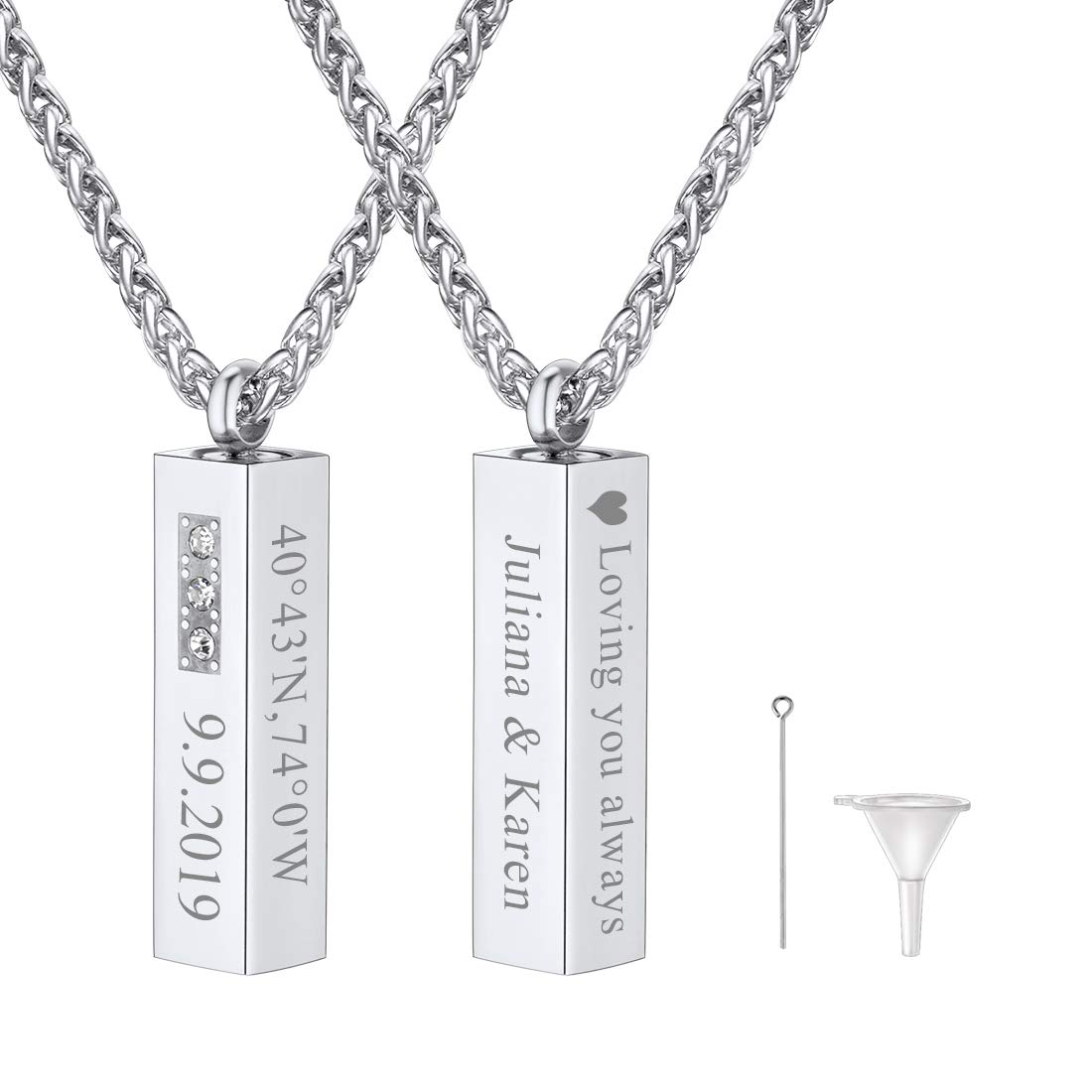 Urn Necklace for Ashes,Customized Stainless Steel or 18K Gold Plated Cremation Jewelry Memorial Keepsake Urn Lockets Pendant for Men Women -Waterproof & Gift Packed