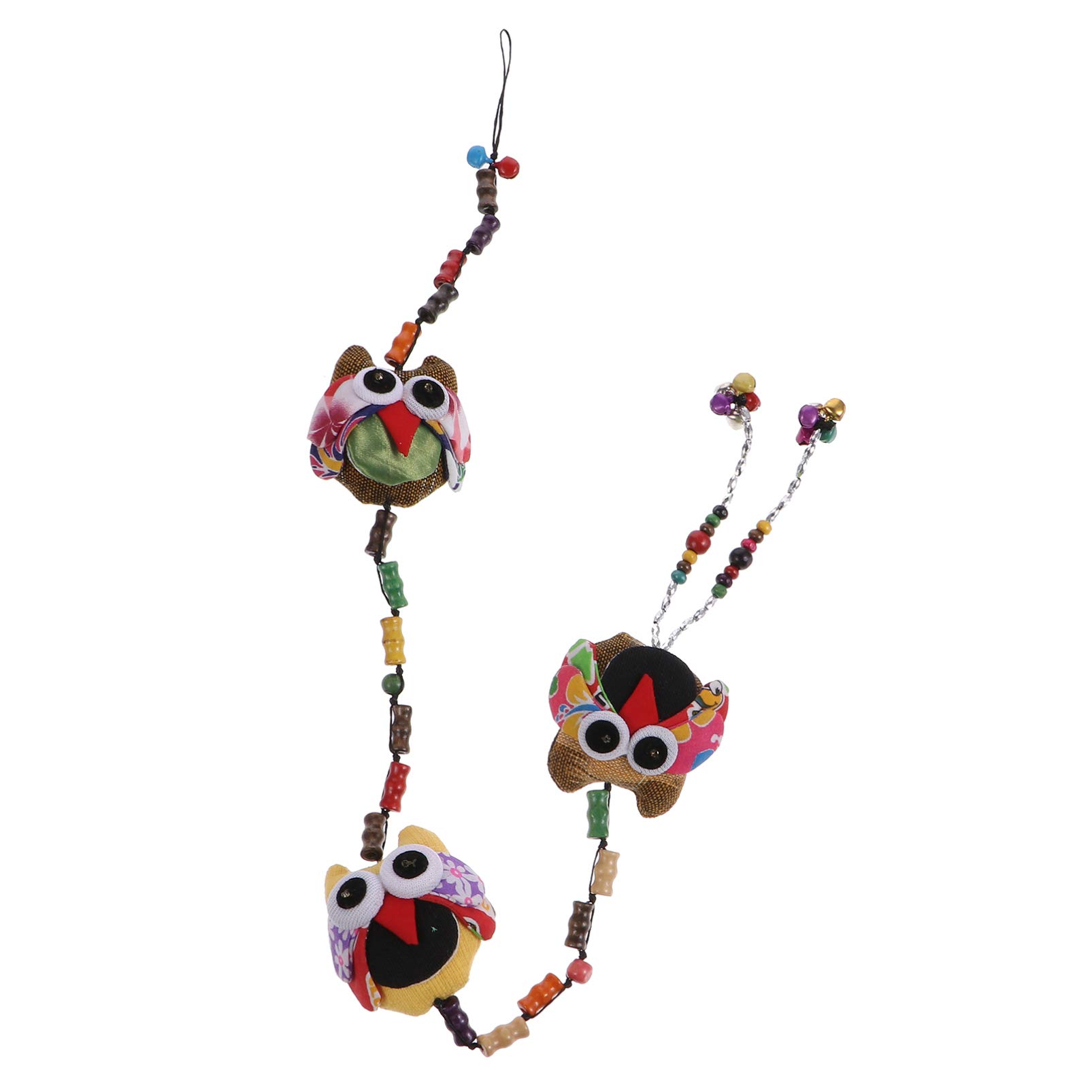 IMIKEYA Owl Pendant Novelty Hanging Bead Garland Beaded Owl Ornament Ceiling Owl Beads Decor Rear View Mirror Hanging Accessories Hanging Layout Decor Baby Country Style Fabric Ornaments
