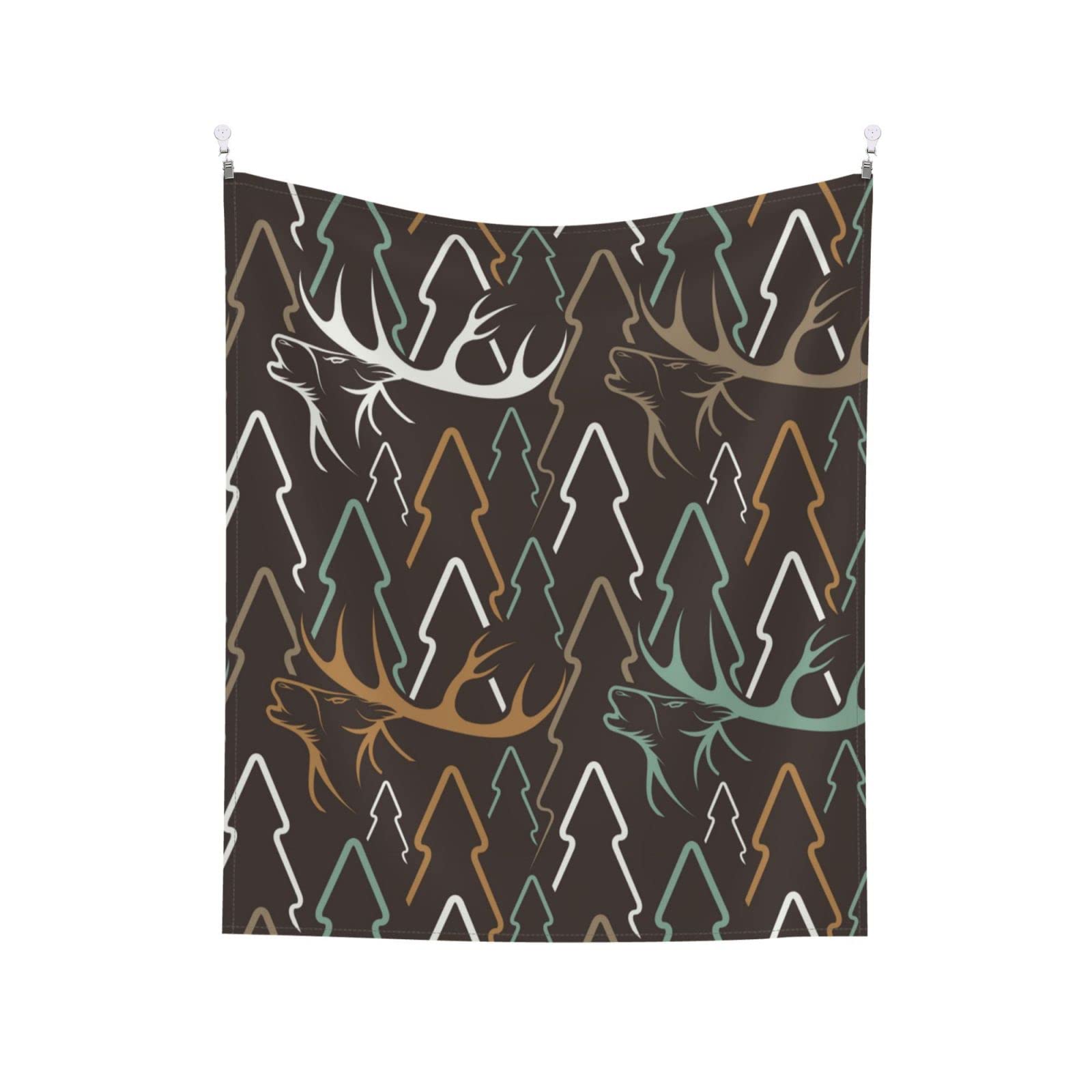 Hunting Theme Deer Tree Abstract Tapestry Wall Hanging for Bedroom Living Room Dorm Home Decor 51x60 Inch