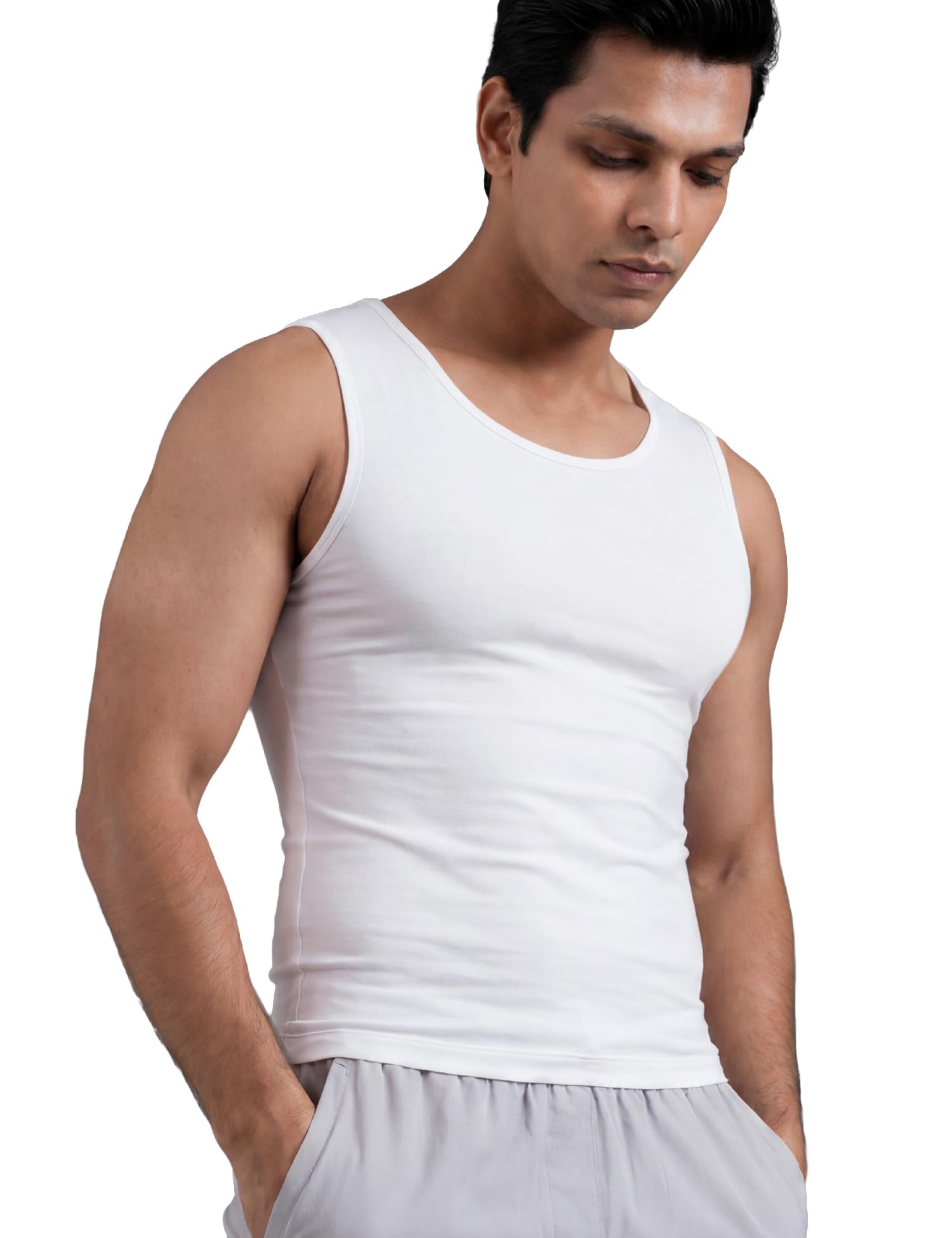 Form Physiq Padded Chest Vest for Men Muscle Enhancer Innerwear Sculpted Body Shaper Vest Removable Foam Inserts Slim Fit Confidence Wear-image-5