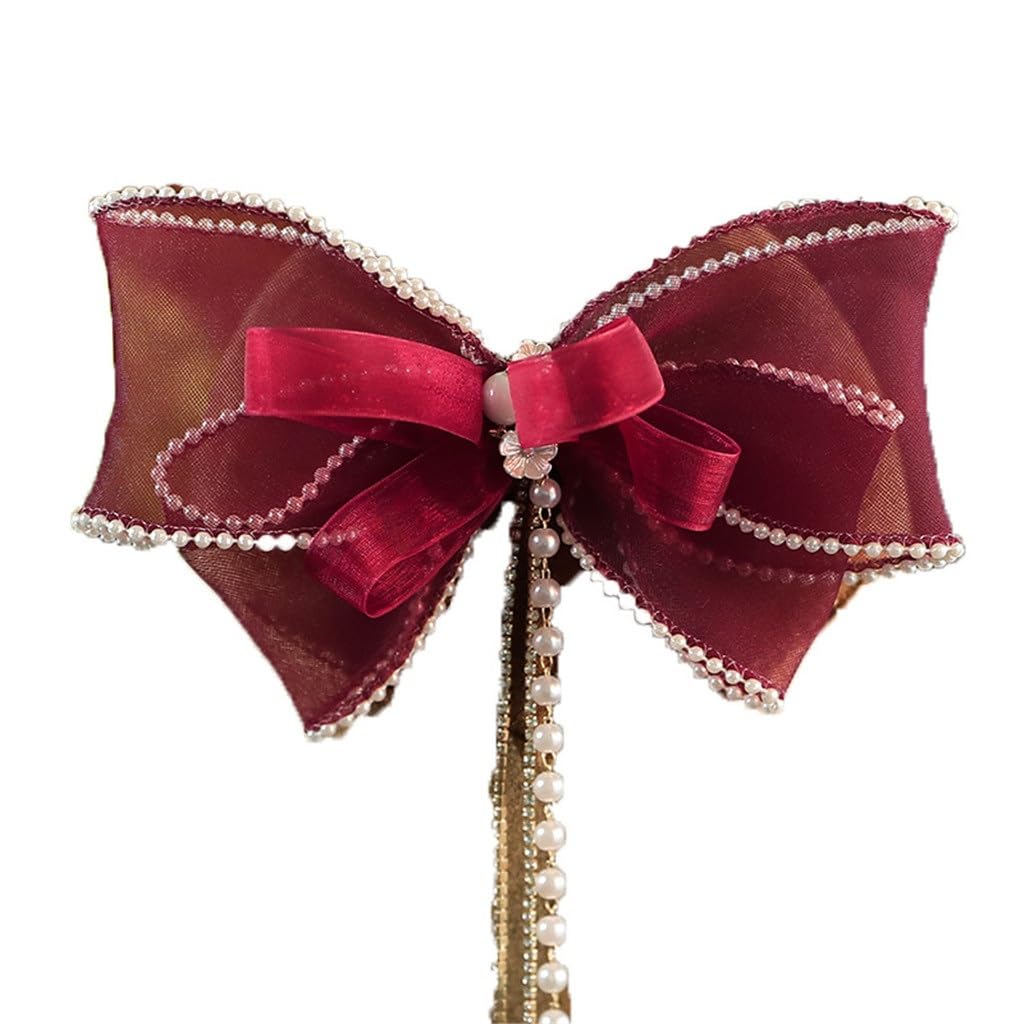 Tiara horquilla de boda roja estilo chino y accesorios para el cabello de novia