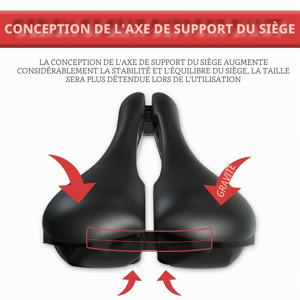 Selle Velo réglable en Largeur, Selle Velo Confortable, Selle vélo Anti Douleur, Selle de vélo adaptée pour VTT, vélo de Route et vélo à Domicile