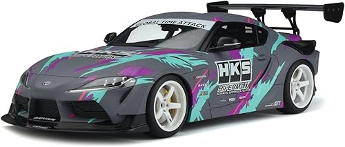 GR Supra HKS 2019 Gris con gráficos Modelo 118 de GT Spirit GT407