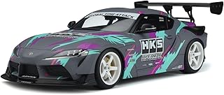 2019 GR Supra HKS Gray with Graphics 1/18 Model Car by GT Spirit GT407