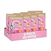 PURINA ONE Bifensis Junior Crocchette per Gatti Cuccioli con Pollo e Cereali Integrali 8 Sacchi da 800g