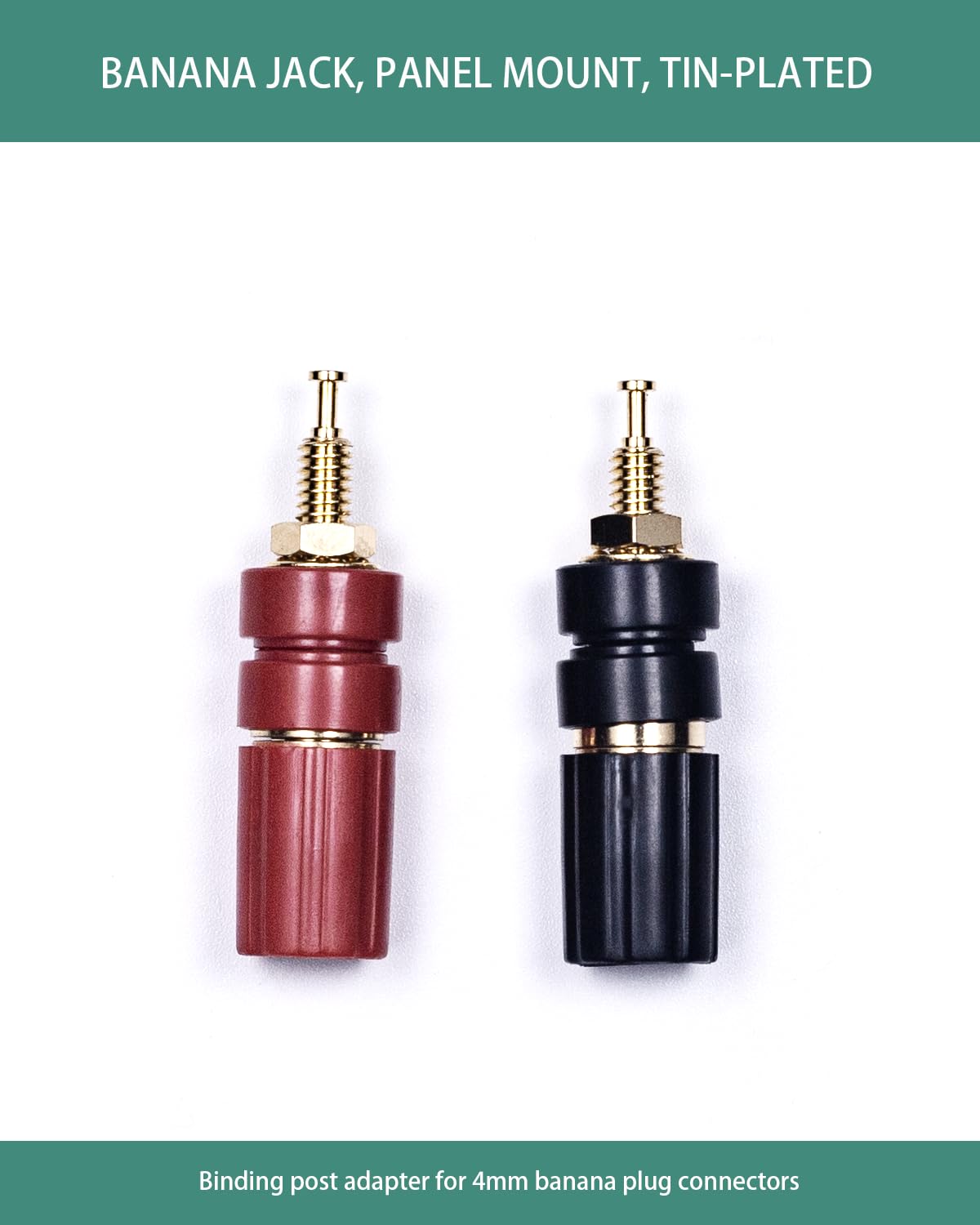 Lautsprecheranschluss, 4 mm Bananenstecker, vergoldet, Mastanschluss für Heimkino, Verstärker, AV-Receiver, Wandplatte