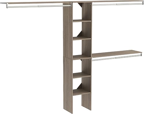 ClosetMaid 1951140 SuiteSymphony Organizador de armario de 16 pulgadas con estantes, gris natural