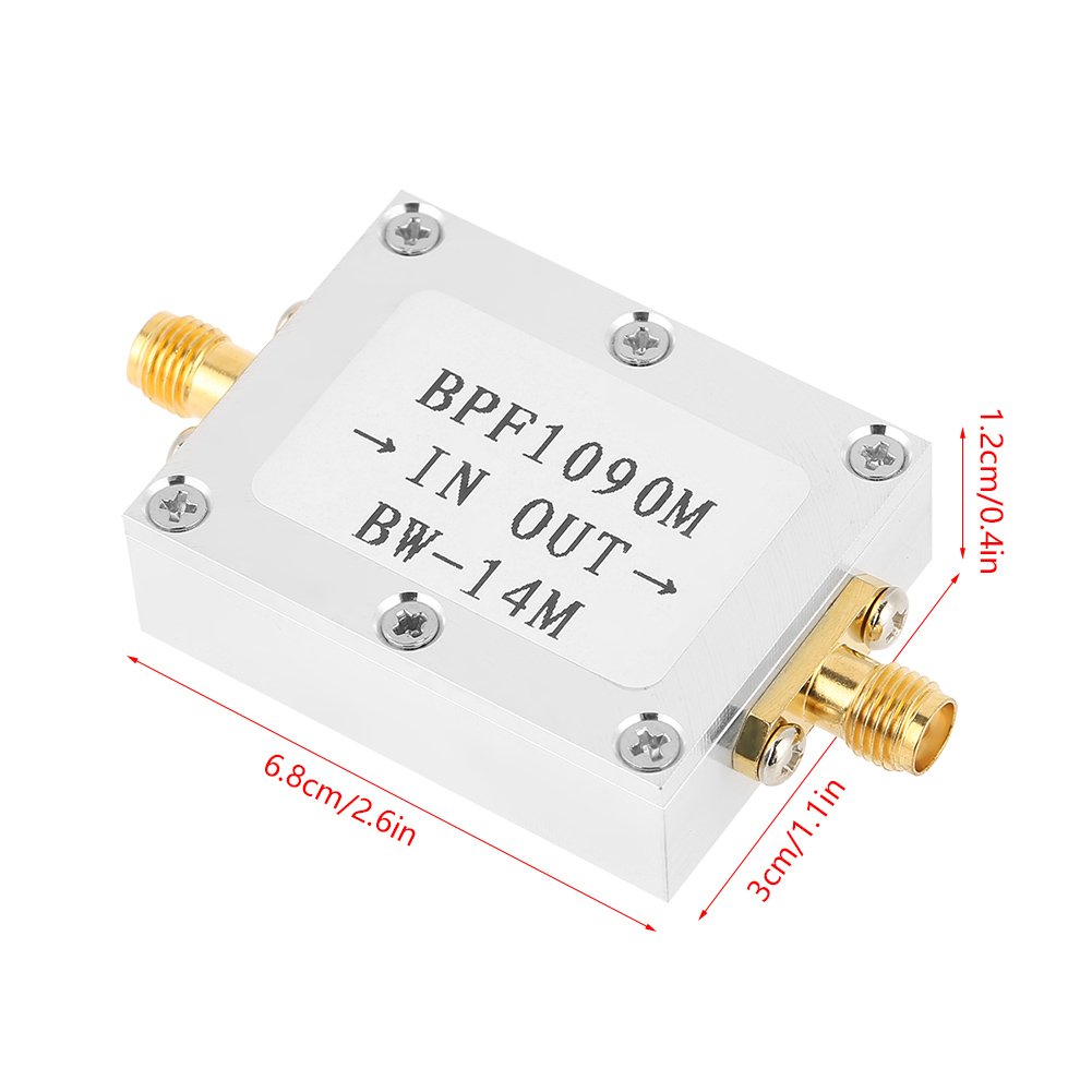 1090 MHz Bandpass-SMA-Filter, 1 Stück 1090 MHz ADS-B Luftfahrt-Bandbreite 14 MHz SMA-Schnittstellen-Bandpassfilter.