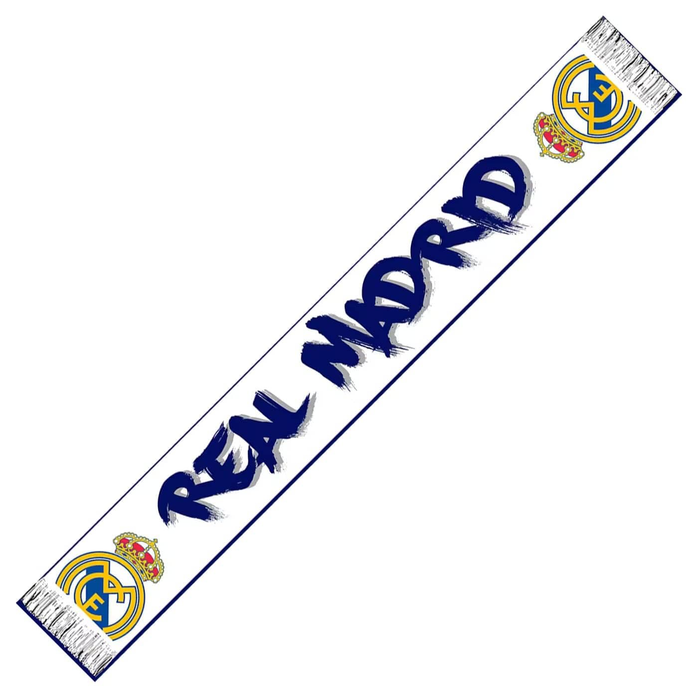 Real Madrid Oficjalnie licencjonowany szalik krosna nr 32 - biały - 140 cm x 20 cm, biała, rozmiar uniwersalny