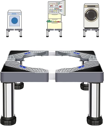 SSEHCWAN Washing Machine Stand, 4Legs Adjustable Washer Stand Height 17-20cm Washing Machine Base Fridge Stand Width 40-60 cm for Washer Cookers