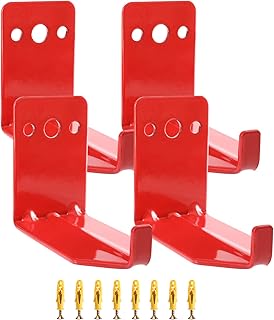 4 Pack of Fire Extinguisher Mount, Wall Hook, Bracket, Holder, Hanger for 5 to 40 Lb Extinguishers, Universal Fire Extinguisher Bracket, with Sufficient Expansion Screws