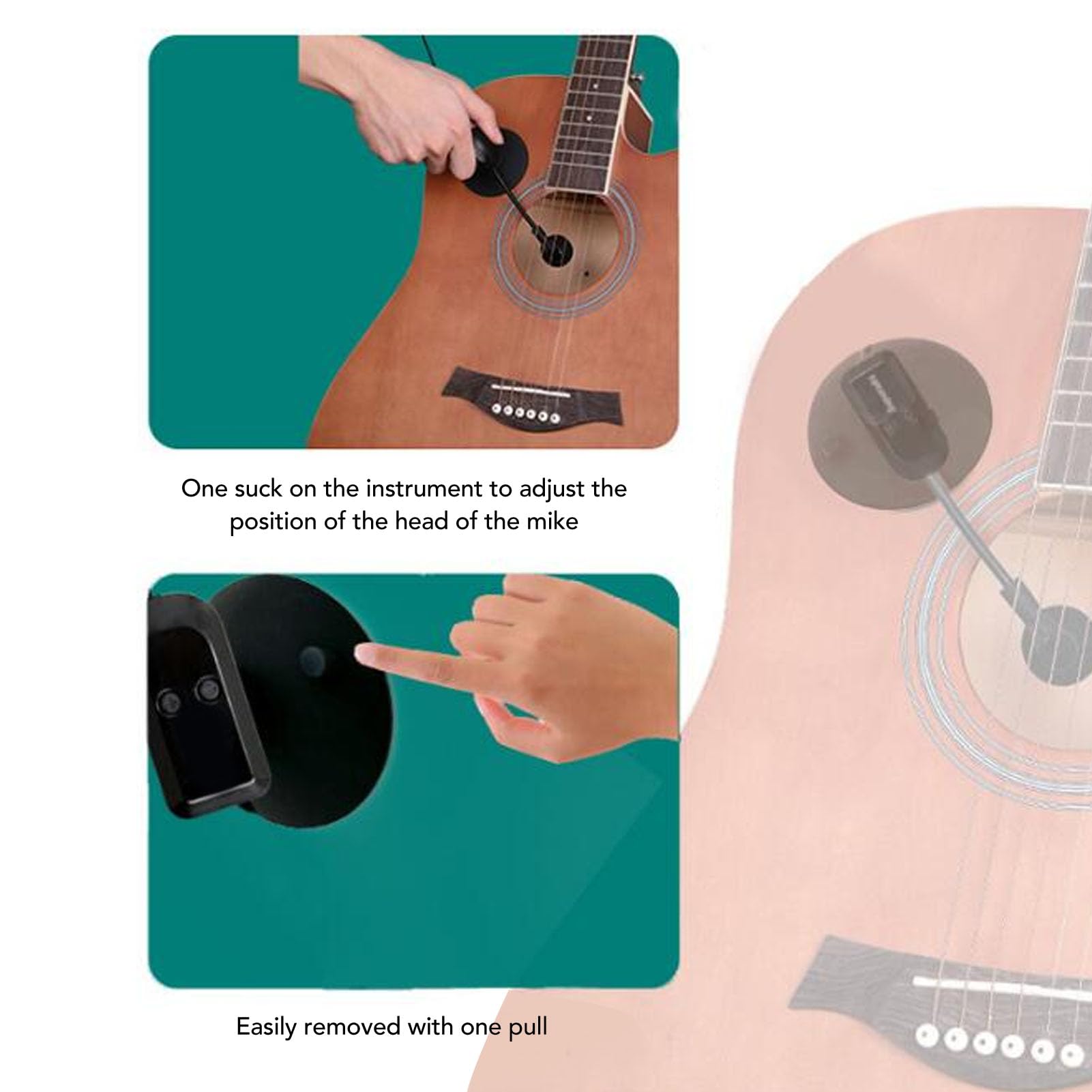 Microfono per Strumenti Wireless 2.4G, Sistemas di Pickup per Microfono per Sassofono a Condensatore con Rotazione di 360°, per Fisarmonica per Violino e Chitarra, per Concerti