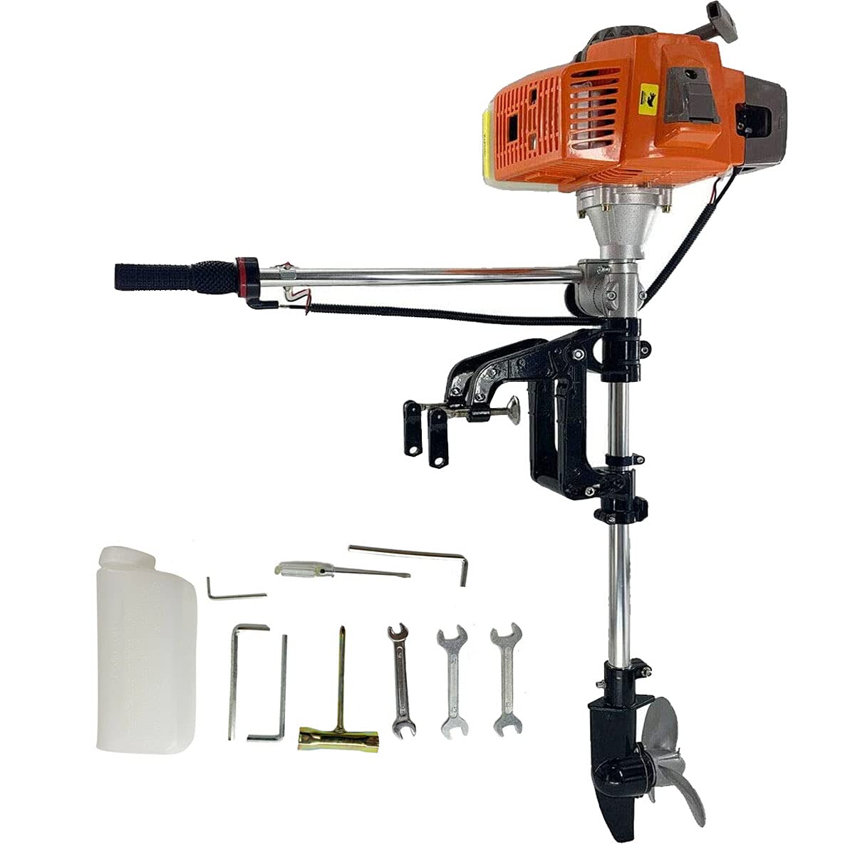 YILIKISS Outboard Motor Boat Engine 4HP 2 Stroke Heavy Duty Outboard Motor 63CC Inflatable Fishing B