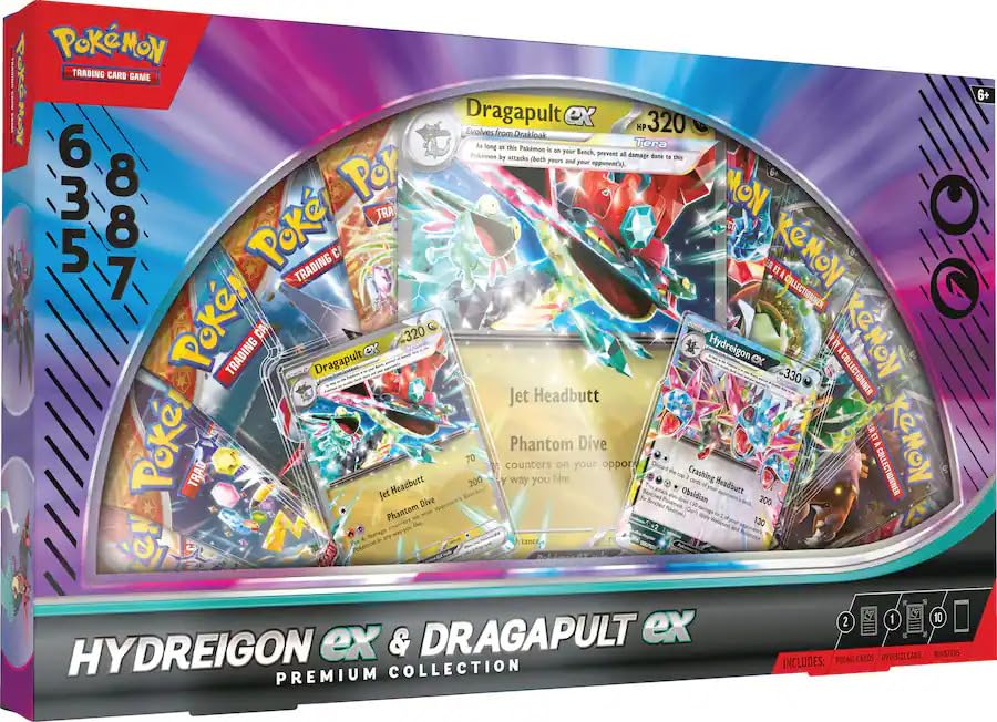 Amazon.com: Pokemon TCG: Hydreigon ex & Dragapult ex Premium Collection