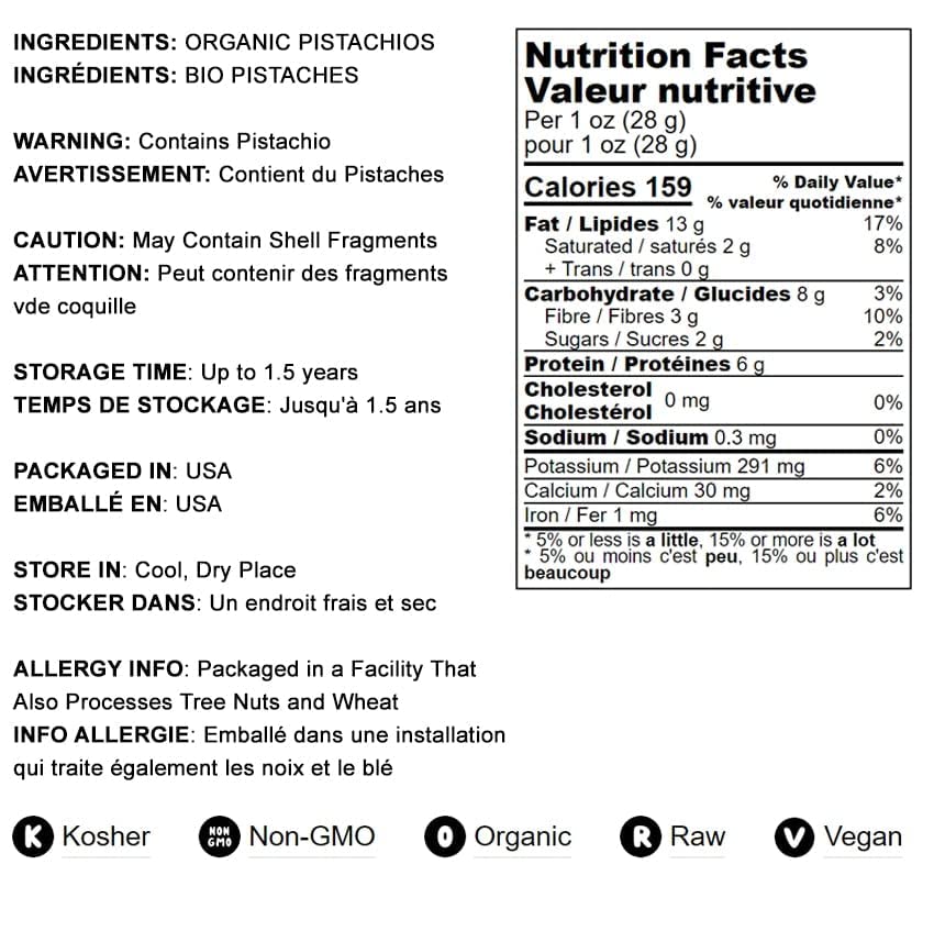 Miniatura 3 de Food to Live Pistachos crudos orgánicos, sin cáscara, 8 onzas, granos sin sal y sin tostar sin transgénicos. Perfecto para aperitivos y cocinar.