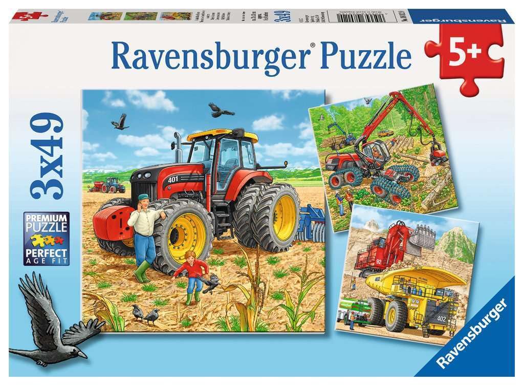 Ravensburger Children's Puzzle 08012 Large Machines 3 x 49 Pieces