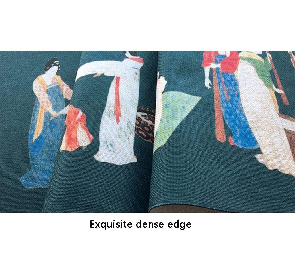 Centro Mesa Camino De Mesa Algodón Y Lino Único Estilo Chino Ángulo Plano Bandera Té Lateral Cama Retro Moderna Decoración Camino(Blue,85 Inches)