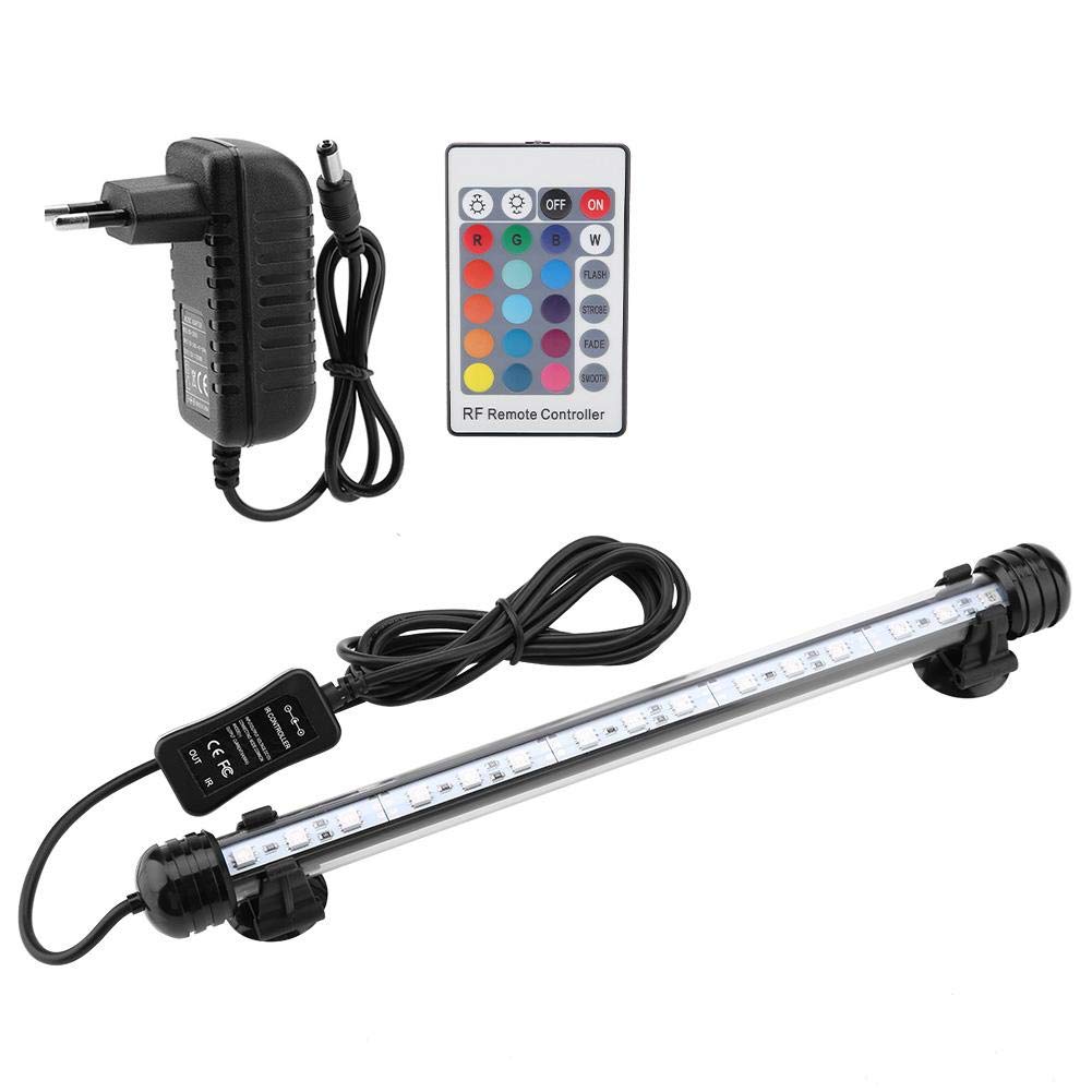 Luz del tanque de peces LED, Resistente al calor Engrosado Colorido Lámpara de luz LED para acuario Antiexplosión Sumergible Sumergible para peces Acuario Luz Decoración(MF-15U, Enchufe de la UE)