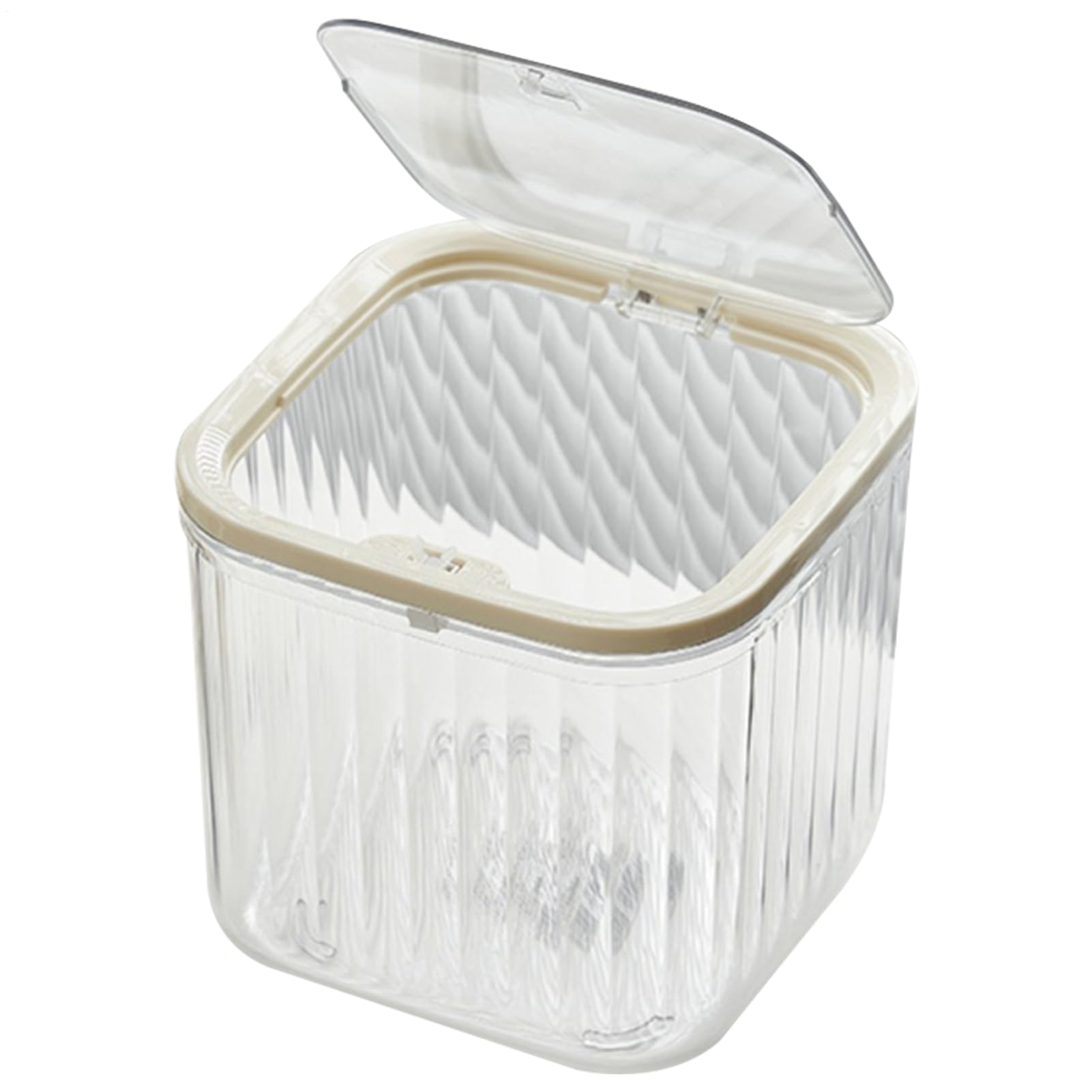 Générique Press Lid Desk Trash Can 6.02x6.02x5.51 Inches Transparent Garbage Container