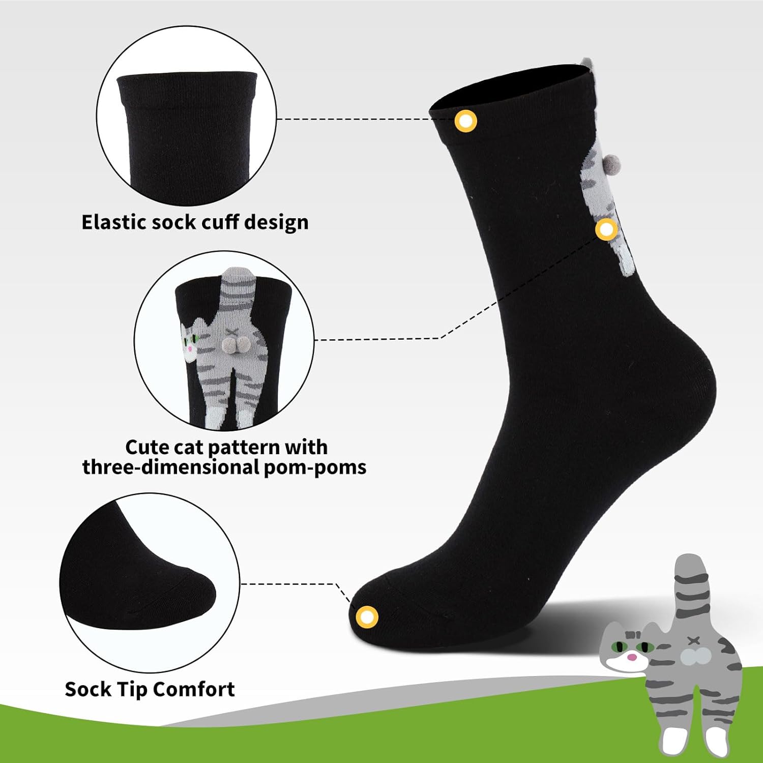 YOYOU Cute Crew Socks for Women, Funny Patterned Novelty Sock - Image 5