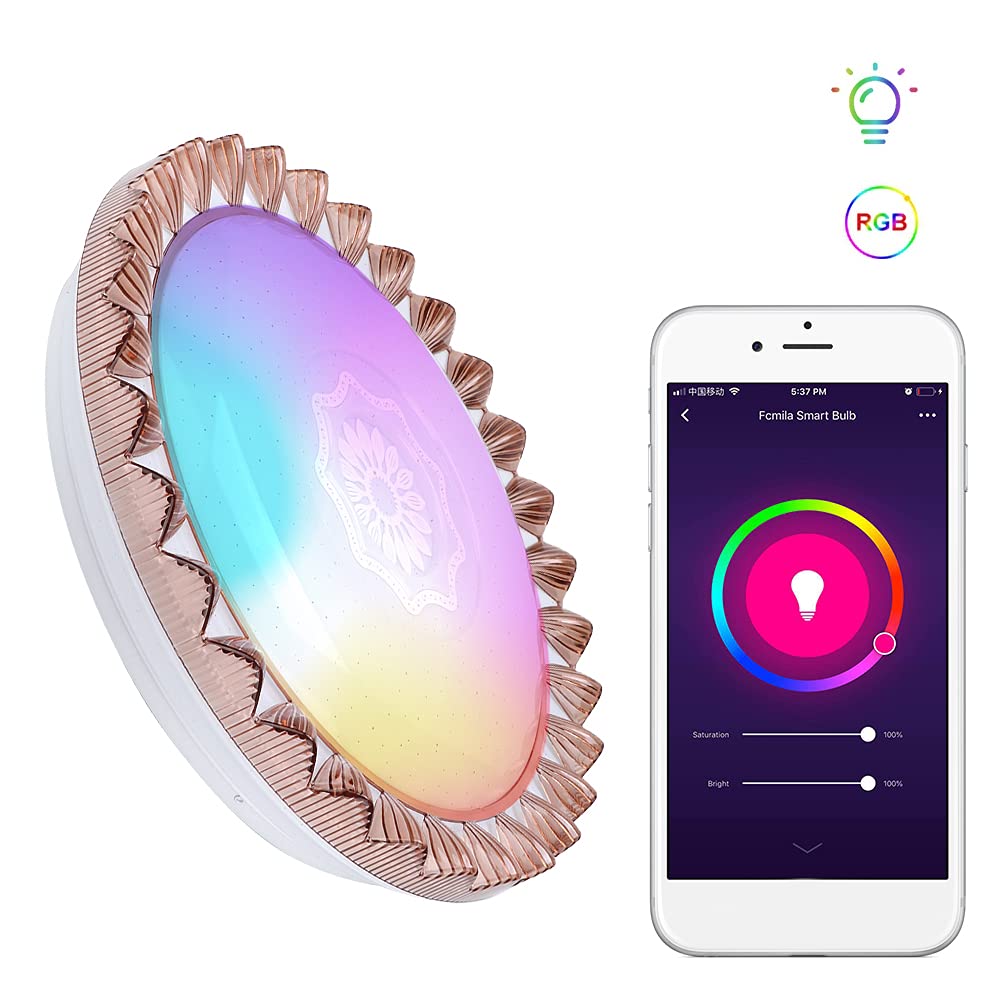 Luz de techo LED RGB inteligente para iluminación de control de voz 48W 15 pulgadas