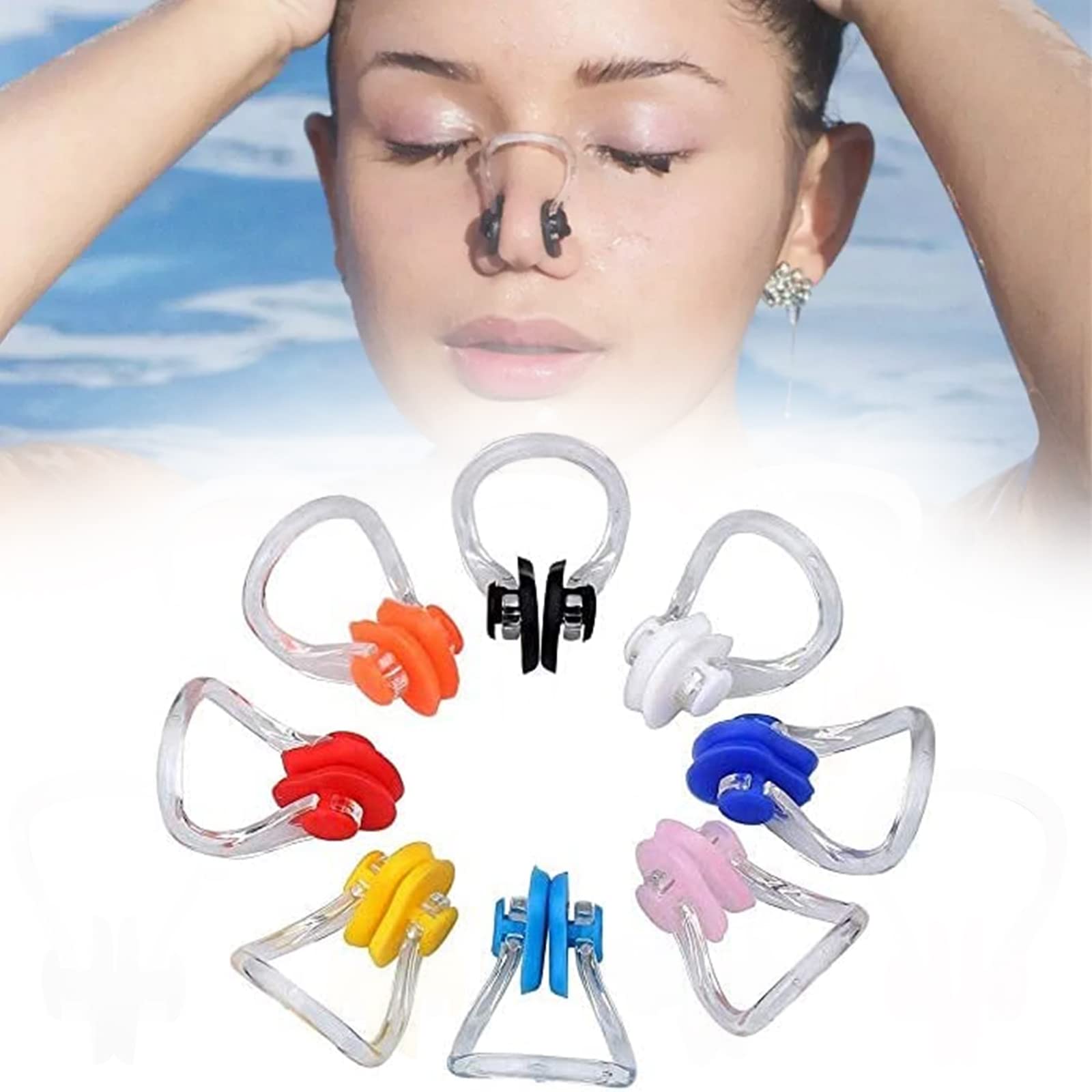 Tappa Naso Per Nuoto UKOFEW - 3 Pezzi, Silicone, Per Adulti E Bambini, 3 Colori