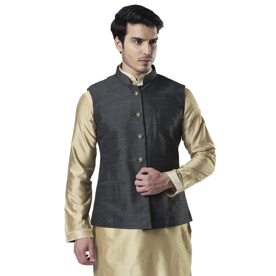 Ethnix Solid Purple Coloured Polyester Blend Bundi (Size:- 42)-image-20