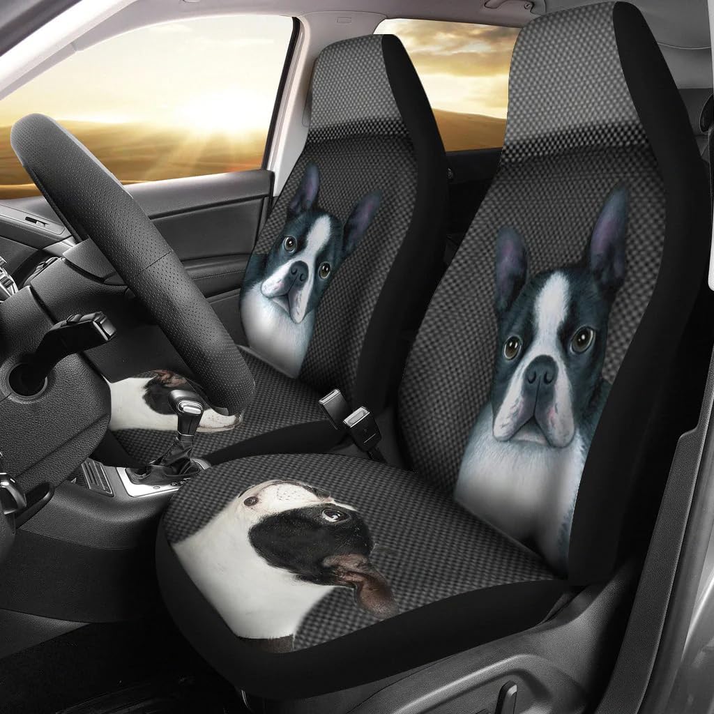 Cute Boston Terrier Print Car Seat Covers Universal Fit Car Seat Covers - Cute Boston Terrier Print Car Seat Covers