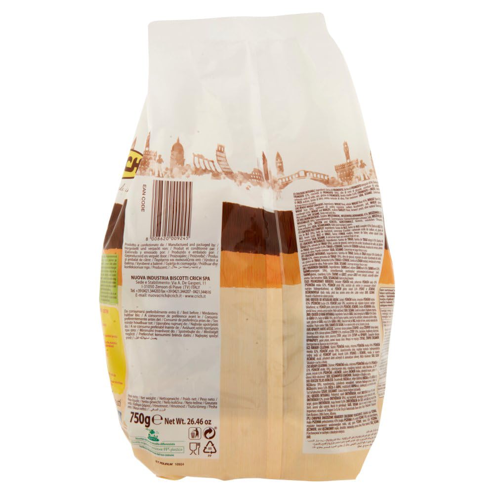Italian Gourmet Crackers Integrali Vollkorn mit Sauerteig kross 12 x 750g