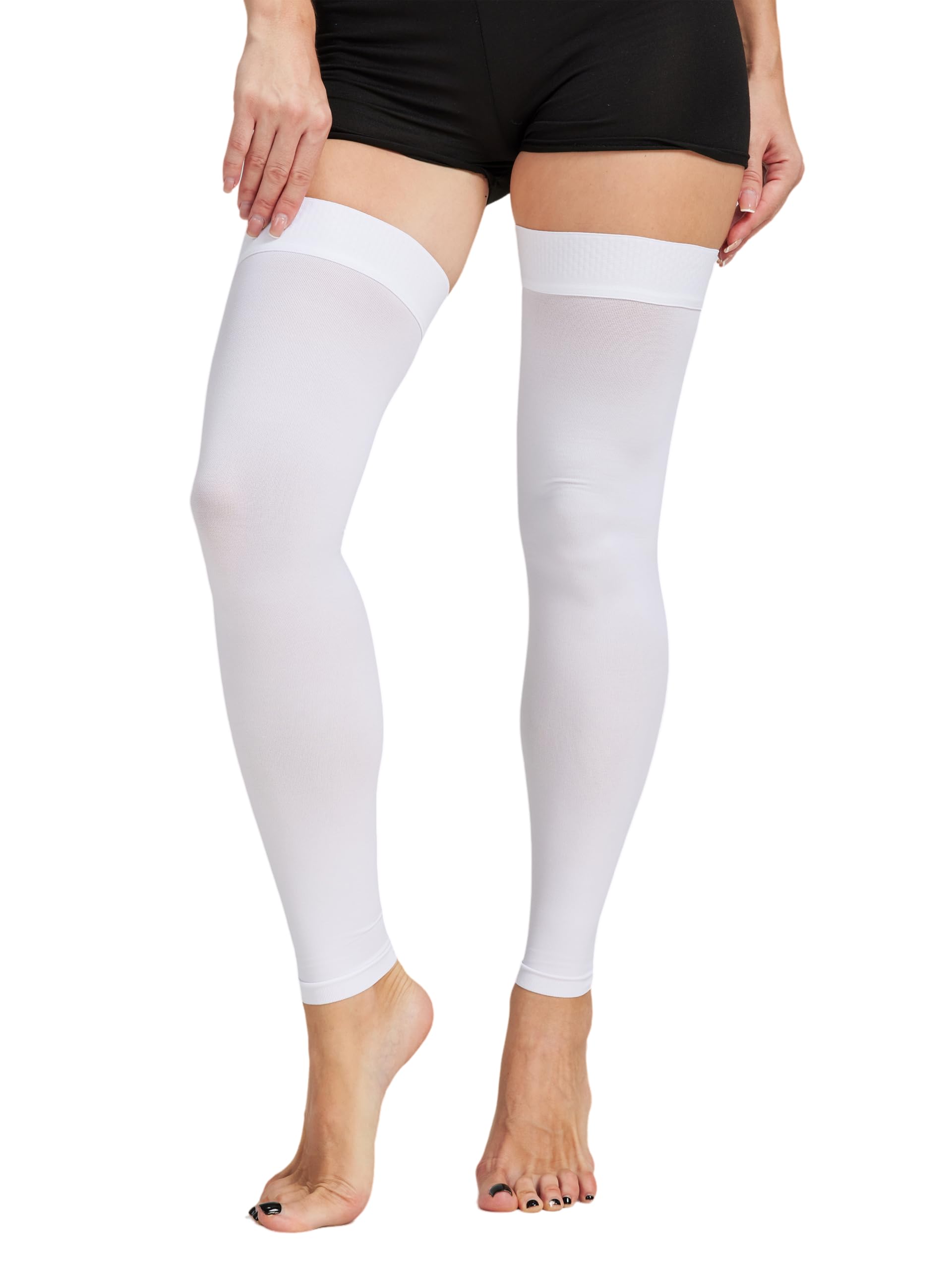 TOFLY Thigh High Compression Stockings Footless 15-20mmHg Support