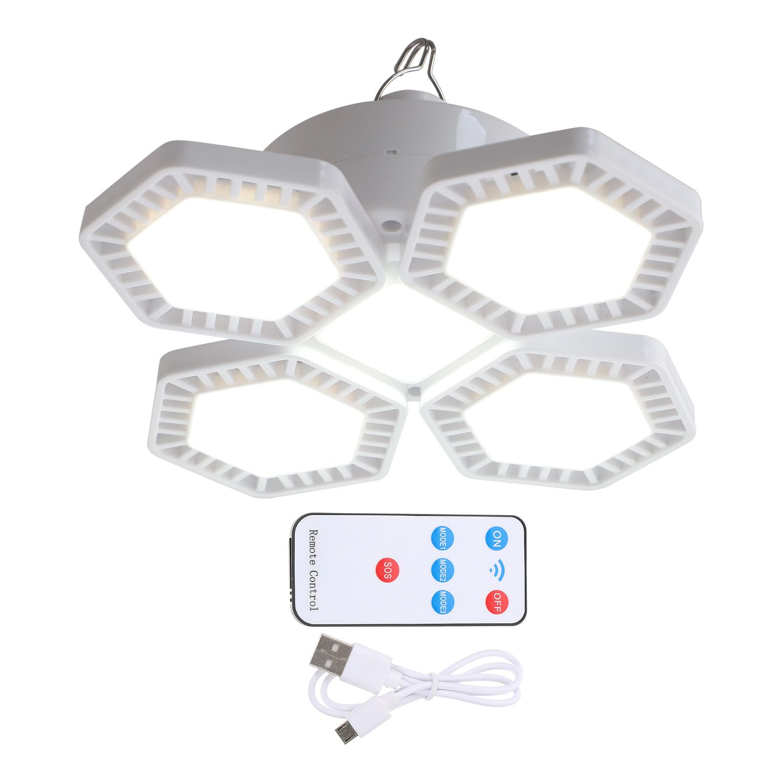 Yardwe Lámpara Solar Recargable para Camping 169 Leds, Brillo Ajustable y Diseño de Material Pp para Iluminación Exterior y Uso en Tiendas de Campaña