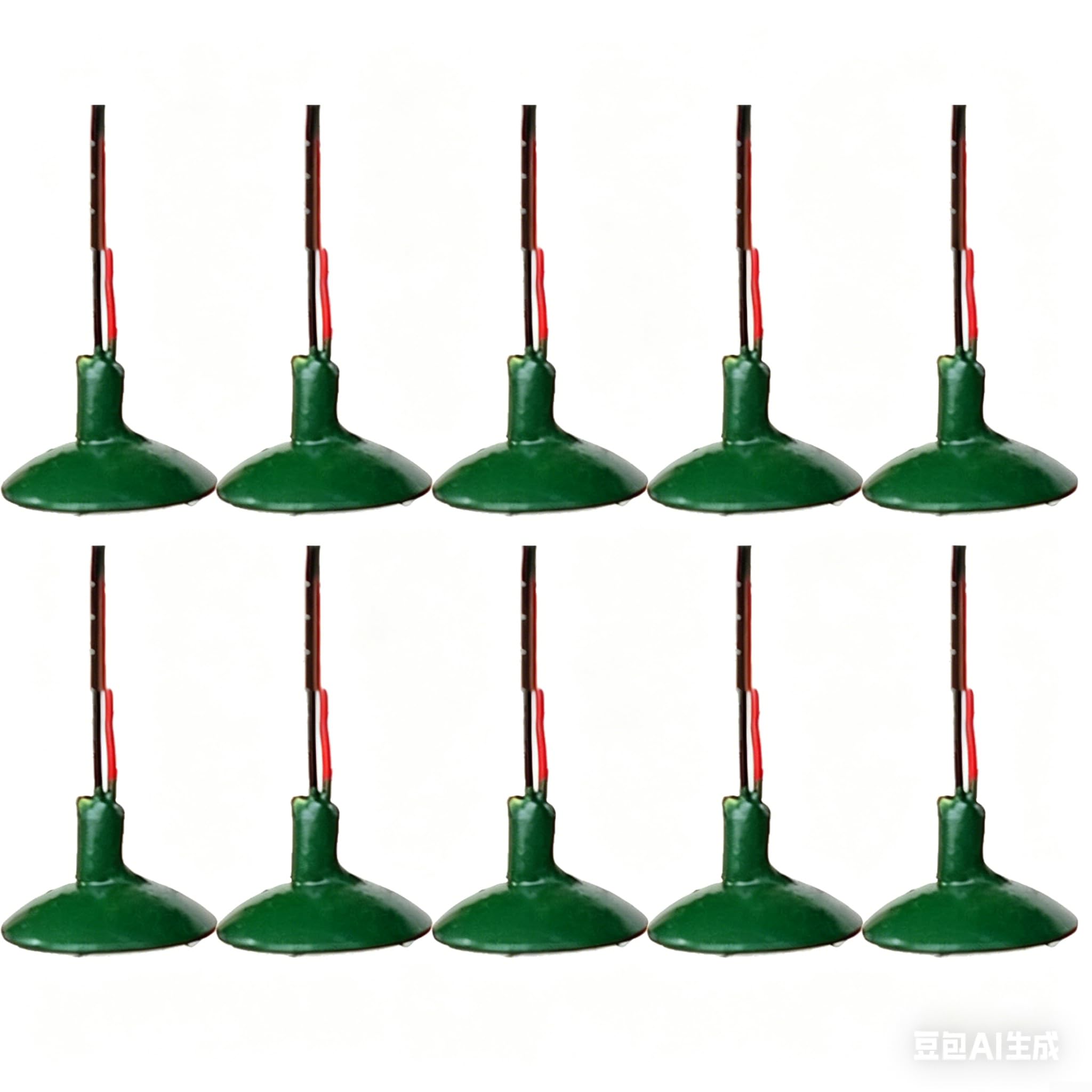 HaloModora 10 Pack HO OO Scale Model Street Light Wall Lamp Posts, with LEDs Warm White 3V DC, for Railway Layouts Complete Painted