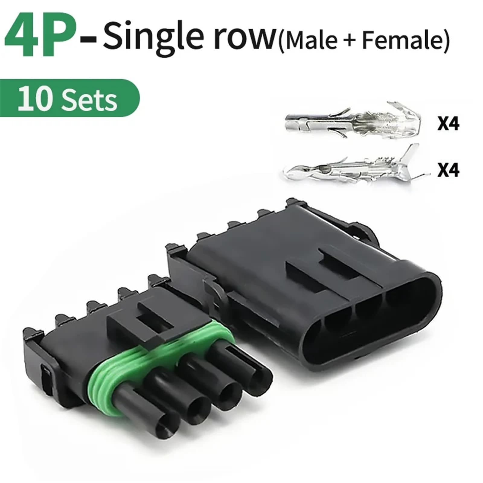 10 Sätze wasserdichter Kfz-Steckverbinder der Serie 2,5, 1/2/3/4/6-polige männliche und weibliche Stecker, MAP TPS Universal-Kabelverbinder(4P Single whole set)
