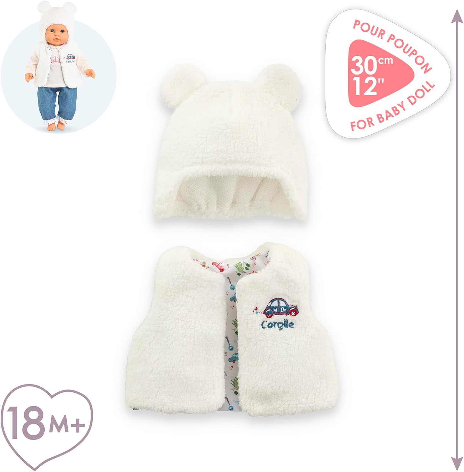 Corolle - Winter set, a weekend in Paris, clothes, for dolls 30 cm, from 18 months, 9000111080